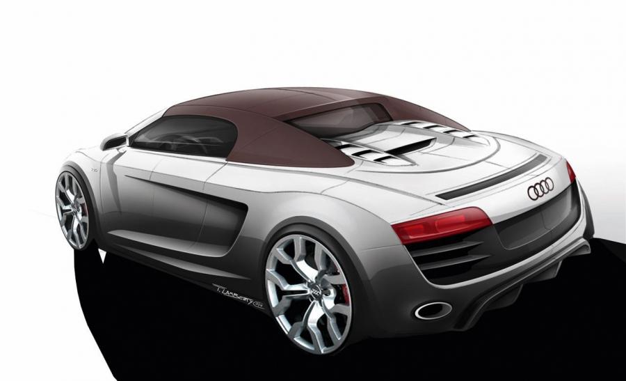 Эскиз Audi R8 Spyder 5.2 FSI Quattro 2010 года  (WW) (фото 3 из 79)